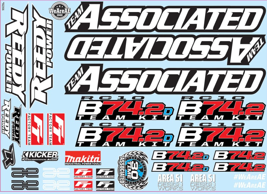 Team Associated RC10B74.2 Decal Sheet (1)