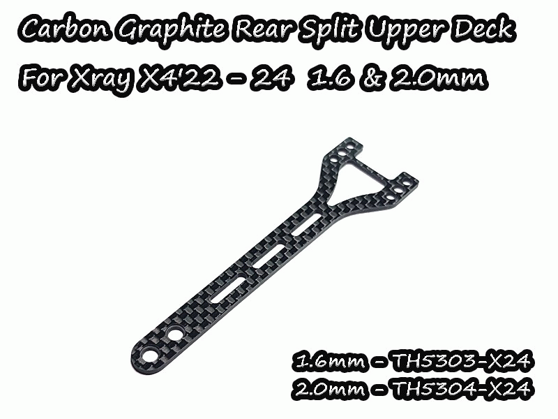 Vigor Carbon Graphite Split Upper Deck Rear 1.6mm for Xray X4-2023 + 2024 (1)