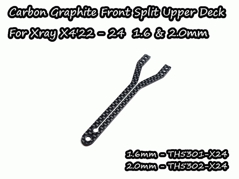 Vigor Carbon Graphite Split Upper Deck Front 1.6mm for Xray X4-2023 + 2024 (1)