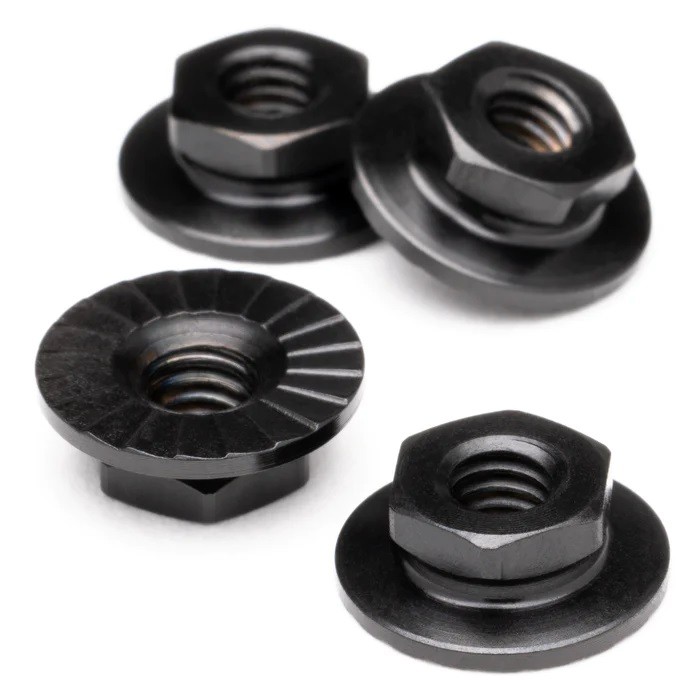 1up Racing Pro Titanium Lockdown Wheel Nuts M4 - Black Nitride