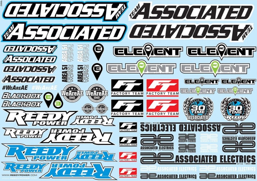 Team Associated AE Branding Decal Sheet