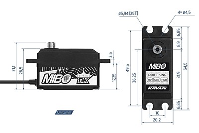 MIBO Drift King Servo Programmable (RWD Drift Spec 18.0kg/8.4V)