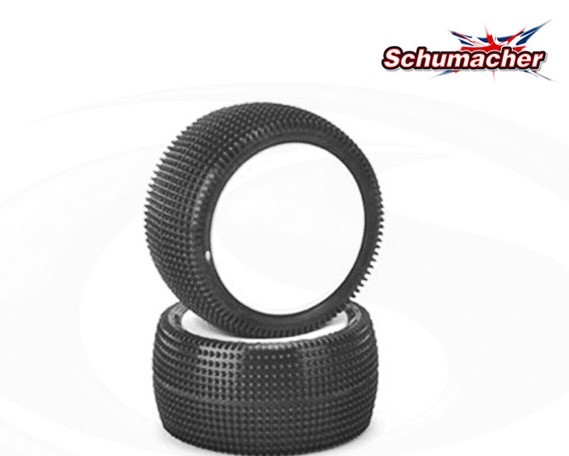 Schumacher Cactus 2/4WD Preglued Rear Tires Medium - Yellow
