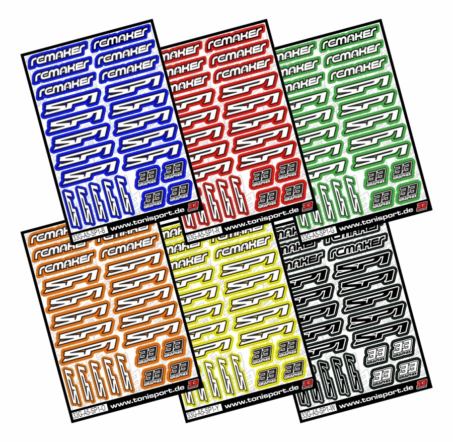 RC MAKER SP1 Sticker Sheet by 33Graphix DIN A5