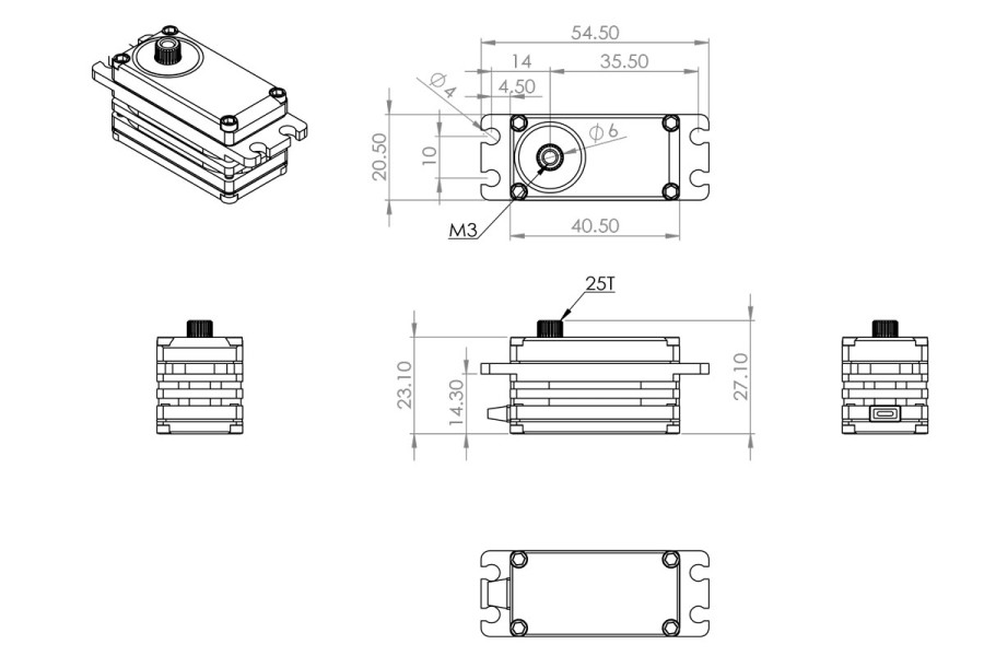 MKS HBL 575SL Low Profile Digital Brushless Servo