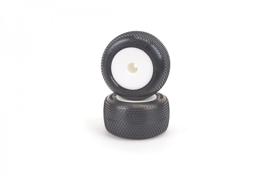 Schumacher Mini Pin Truck Tyre Pre-Glued - Yellow (2)