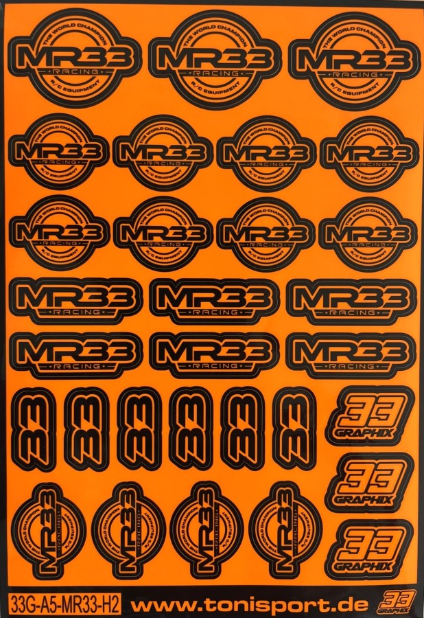 MR33 NEON Sticker Sheet by 33Graphix DIN A5 (Assorted Colors)