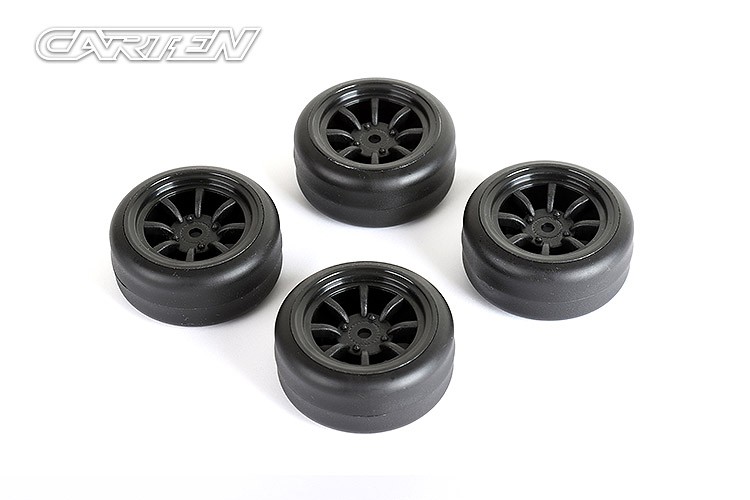 CARTEN M-Drift Tires incl. Wheels 8-Spoke Black +1,0mm Offset (4)