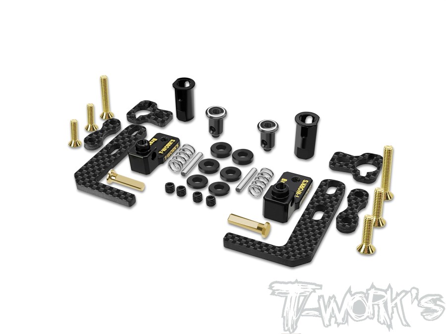 T-Work`s Easy Snap Brass Battery Mount Set for Xray X4-2022 / X4-2023