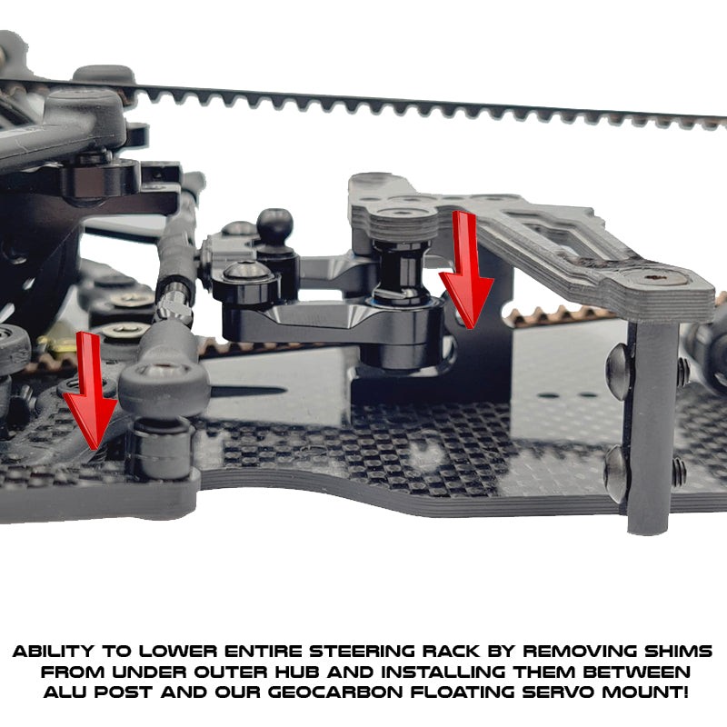 RC MAKER GEOCarbon Floating Front Servo Mount for Xray X4