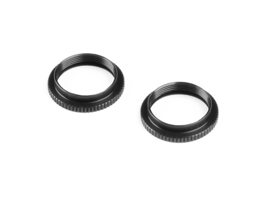 XRAY XLP Aluminum Adjustable Shock Nut - Black (2)