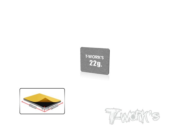T-Work`s Tungsten Adhesive Balance Weight (22g) 26 x 31 x 1,4mm