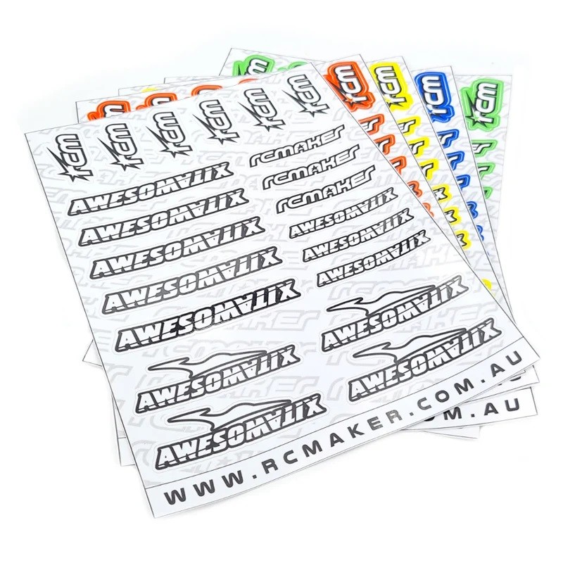 RC MAKER Awesomatix Premium Decal Sheet - White