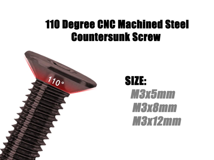 T-Work`s Steel Flathead Screw 110° M3x5mm (10)