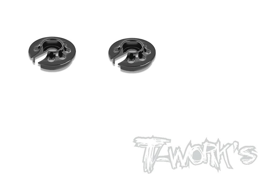 T-Work`s Aluminum Shock Spring Retainer -1mm for Xray X4-2023 Rear (2)