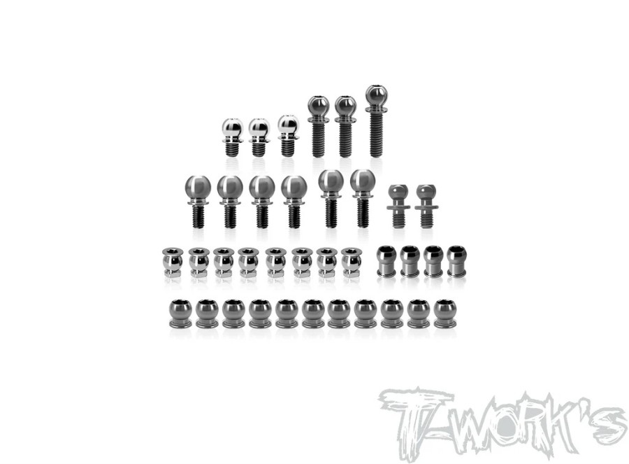 T-Work`s 64 Titanium Ball End Set for Xray X4-2025 (37)