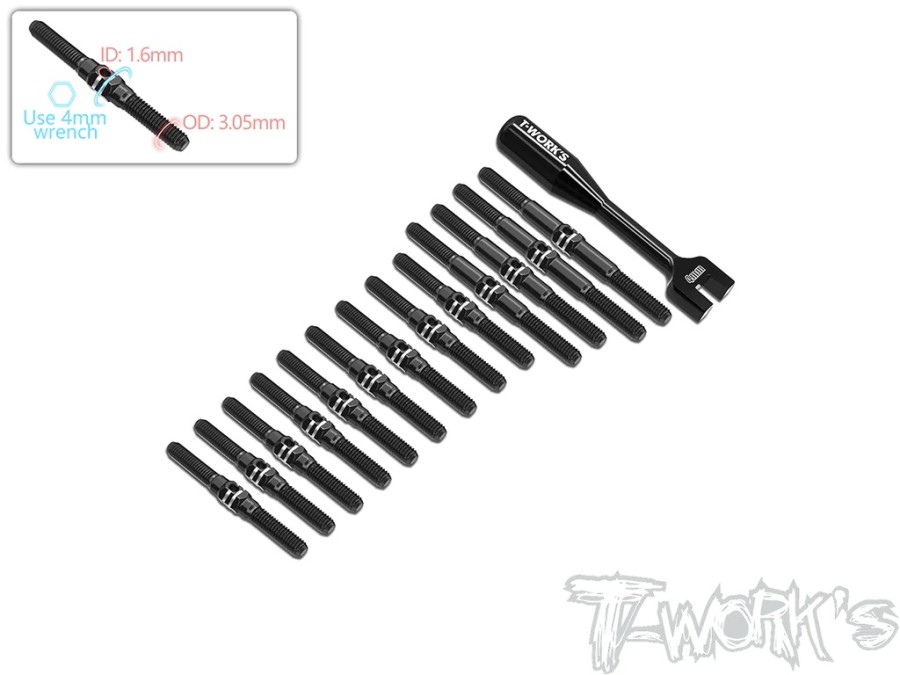 T-Work´s 64 Titanium Turnbuckle Set for Awesomatix A800R - Black