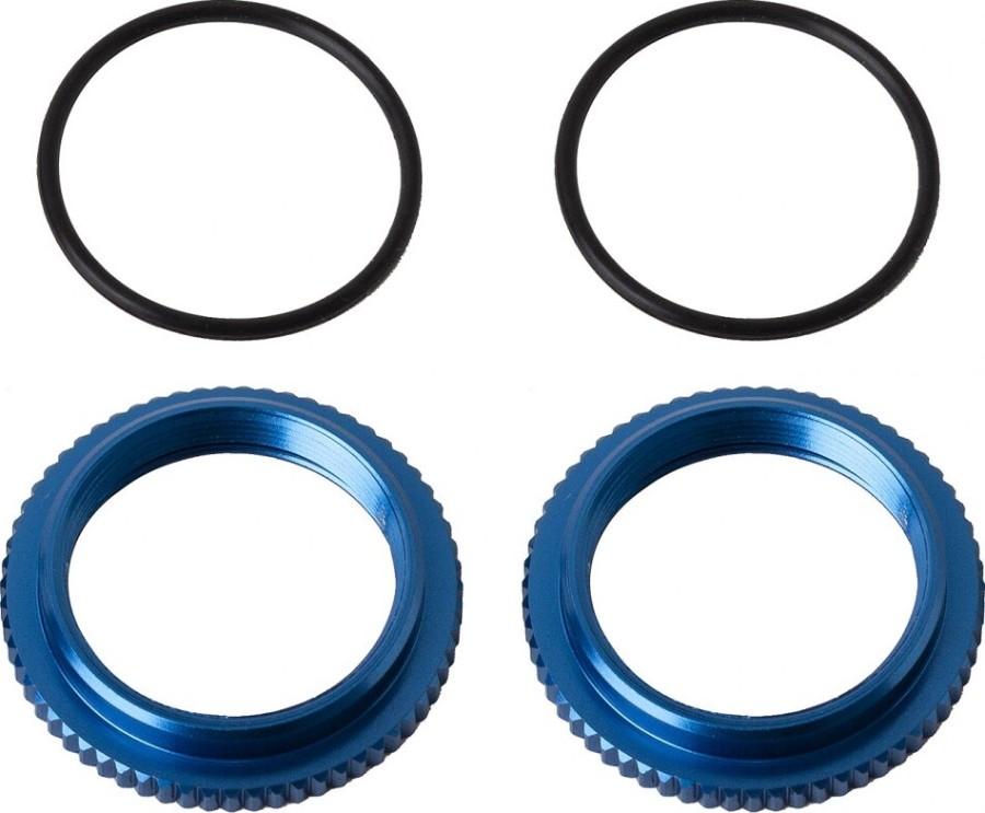 Team Associated 13mm Shock Collars, blue Aluminum