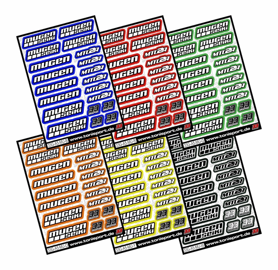 Mugen Seiki MTC-2R Sticker Sheet by 33Graphix DIN A5